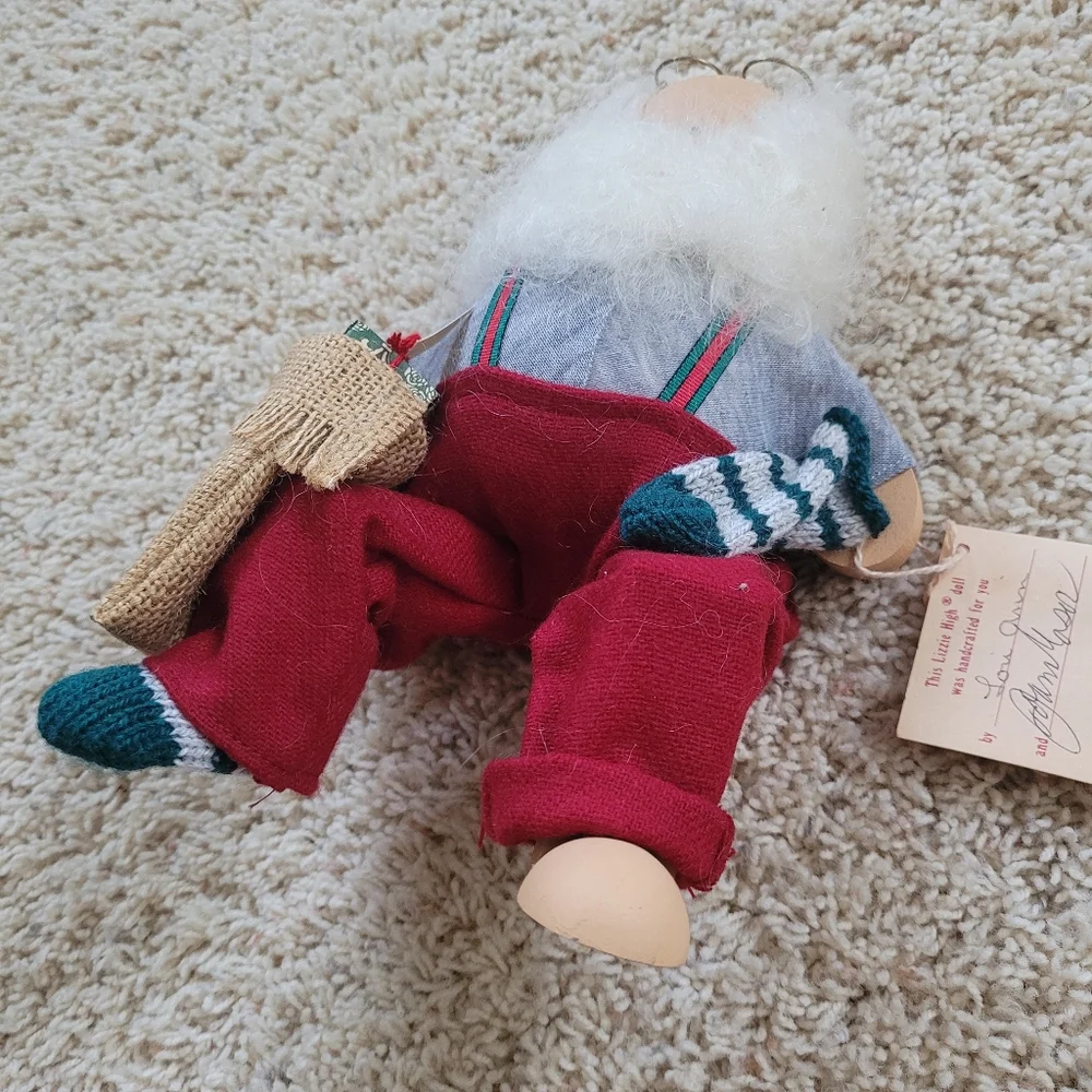 Lizzie High Vintage Collectible Wooden Santa & Mrs. Clause Christmas Decoration